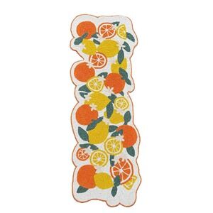 Citrus Kitchen Hand Beaded Oranges Lemons Table Runner NWT  31.5" X 12"